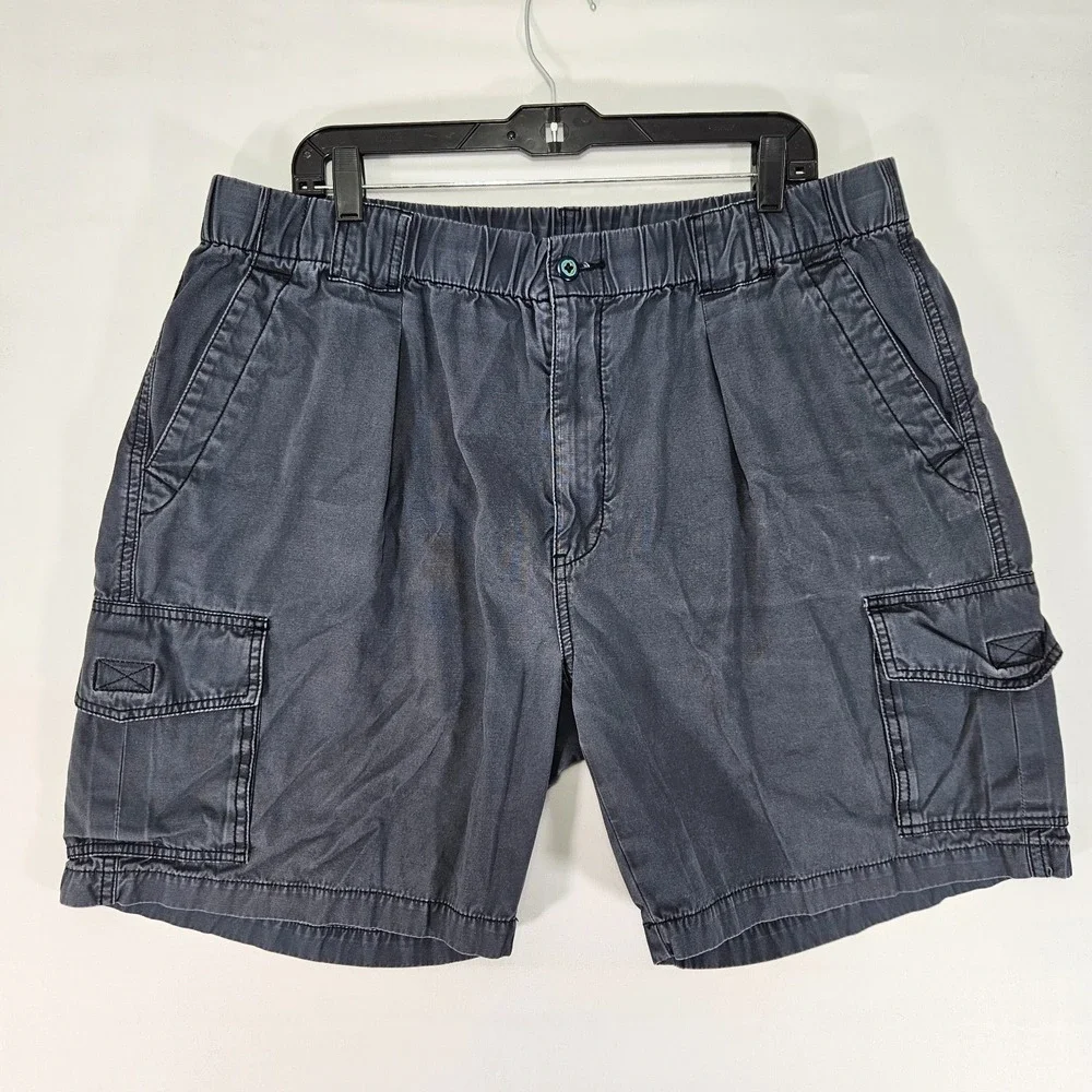 Tommy‎ Bahama Men's Cargo Chino Shorts Navy Blue Cotton Size XL Relaxed